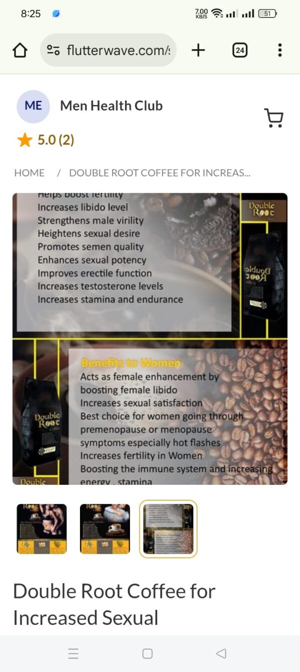 Double Root Coffee for Increased Sexual Satisfaction(Men & Women) - Image 2