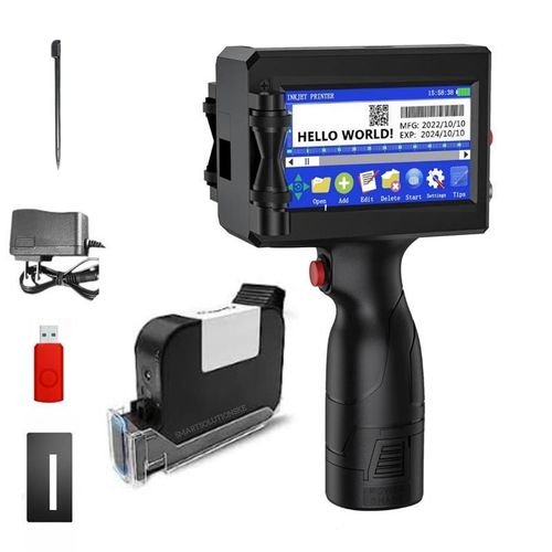Printer Handheld Inkjet Portable Printe-r – With USB Flash Disk, 42ml Fast-Dry Ink, Positioning Plate & Touch Pen for Expiry/Manufaturing Date, Batch Number, Barcode & Logo on Plastic, Wood, Metal, Stone, Glass, Cloth and Carton - Image 3