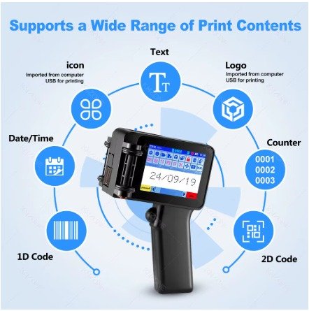 Printer Handheld Inkjet Portable Printe-r – With USB Flash Disk, 42ml Fast-Dry Ink, Positioning Plate & Touch Pen for Expiry/Manufaturing Date, Batch Number, Barcode & Logo on Plastic, Wood, Metal, Stone, Glass, Cloth and Carton - Image 5